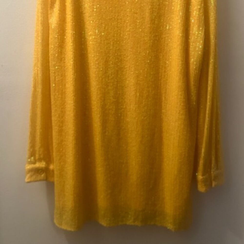 Anthropologie x Flat White Yellow Gold Sequin Button Tunic Shirt Dress NEW M - Picture 16 of 16